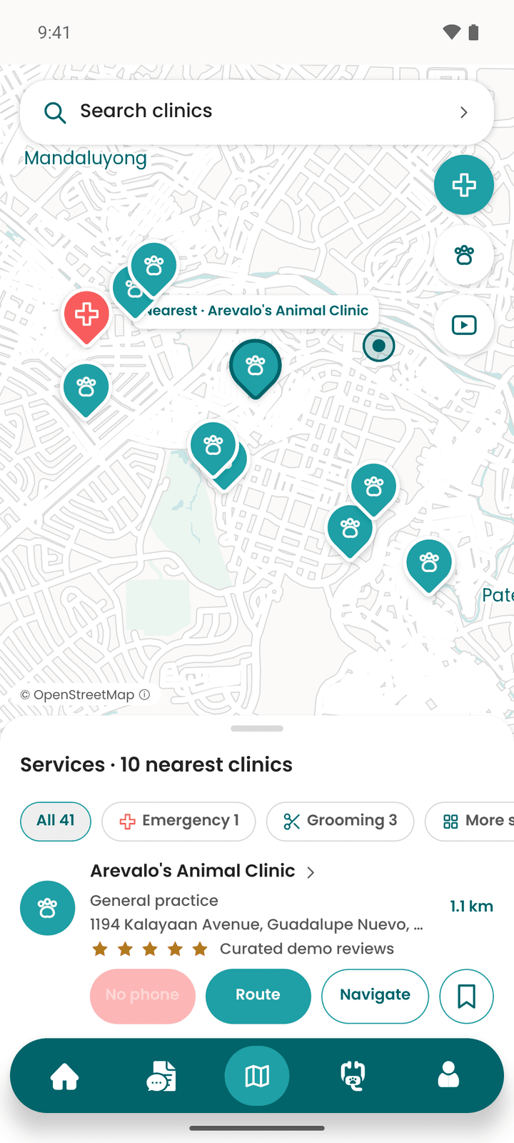 Alunsina app screen